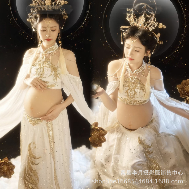 New Photo Studio Western Style Pregnant Mother Dress Photo Studio Theme Photo Portrait Clothing Dunhuang Feitian Exotic Dance