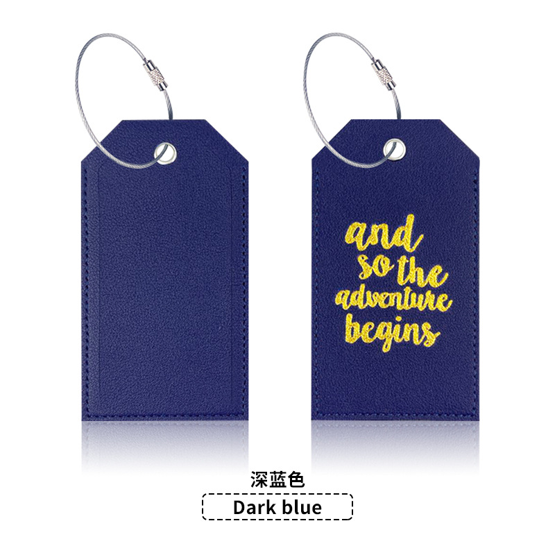 En stock tarjeta de embarque de cuero bronceado grueso de doble cara transfronteriza con tarjeta de papel de firma etiqueta de equipaje pu etiqueta de equipaje