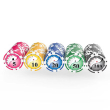 盒装筹码扑克花筹码教学币棋牌室休闲娱乐ABS材质100片双色筹码