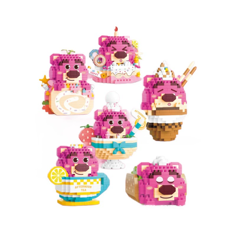 Beledi Micro Brick Particle Building Blocks 16352 клубничный медвежонок, еда, Party, детское образовательное собрание украшения оптом