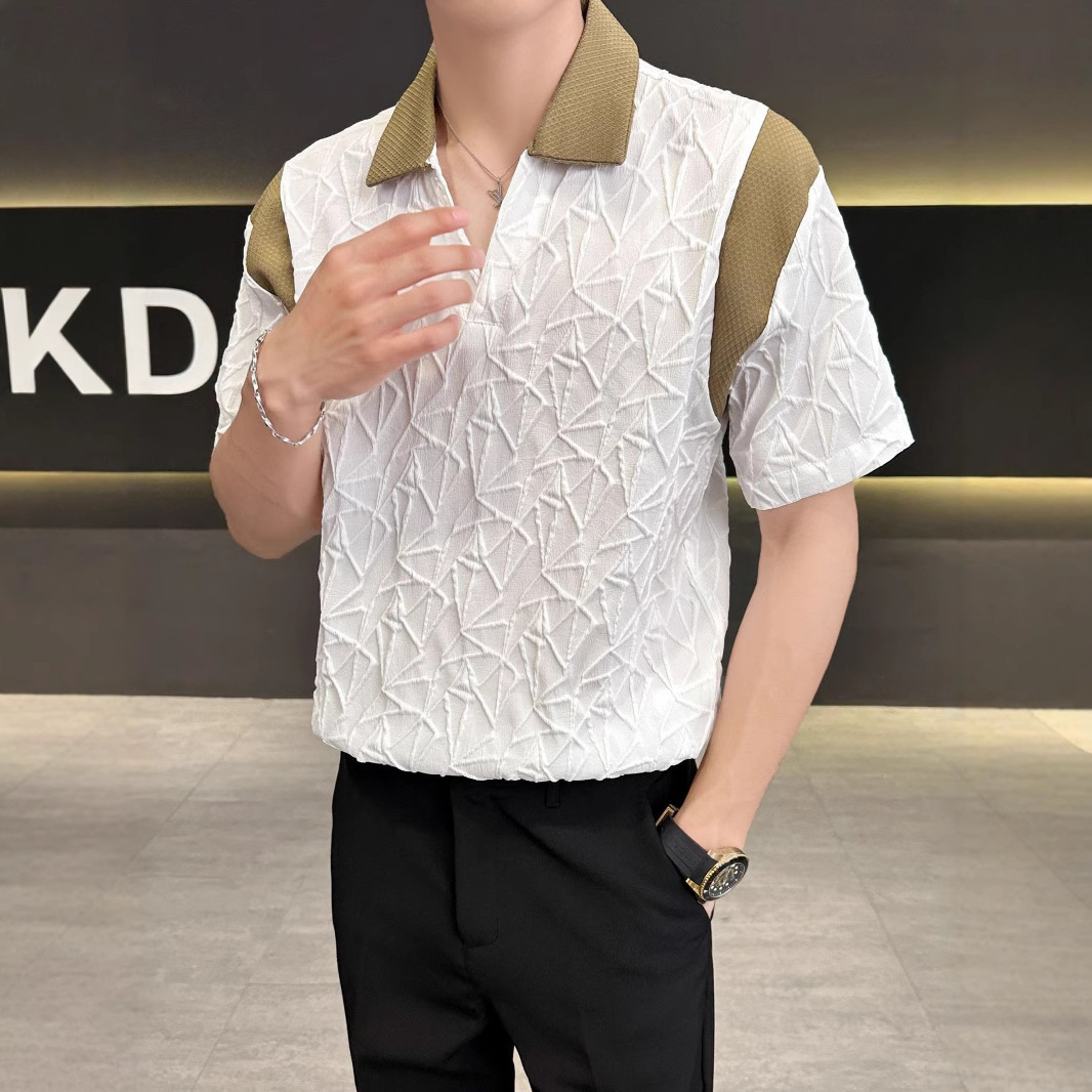 Vêtements pour hommes - T-shirt d'été à manches courtes pour adolescents - Design personnalisé - Tendance et élégant - Coupe ample et confortable_voghion.com