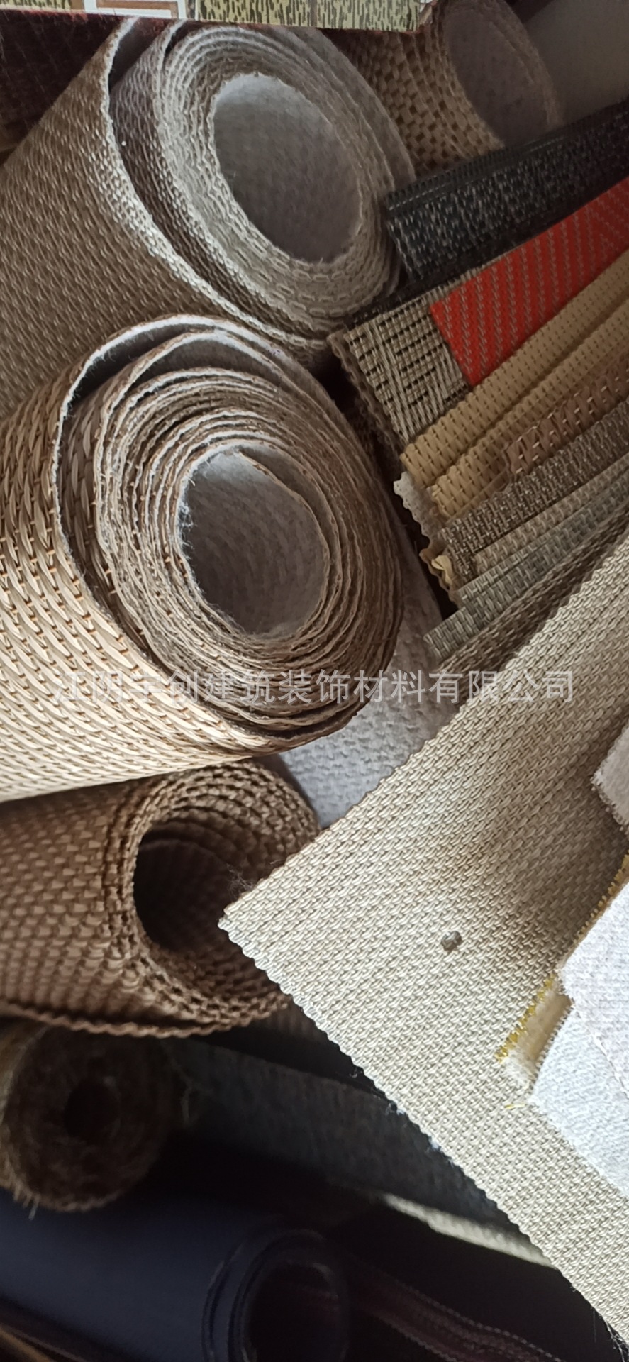 定制PVC编织纹塑胶地板 灰黑底编织地垫卷材片材 PVC编织地毯墙布-阿里巴巴
