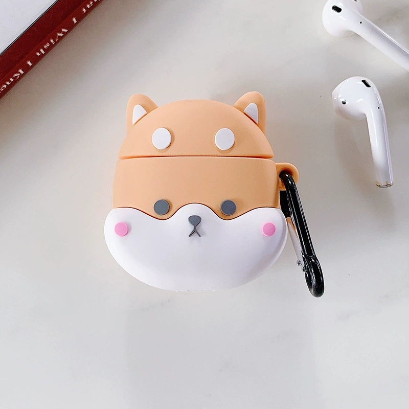 Силиконовый защитный чехол в виде мультфильма (Apple) для AirPods 1/2/Pro/3, милый карабин-брелок, Bluetooth-чехол