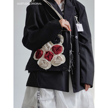 上新潮牌川久女包小眾設計港風薔薇玫瑰花朵包bag新款單肩包