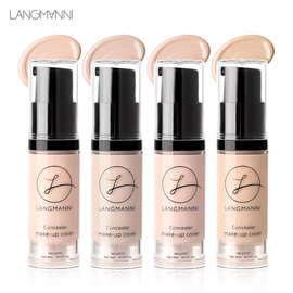 langmanni跨境彩妆 粉底液遮瑕膏 提亮肤色防水不脱妆BB霜