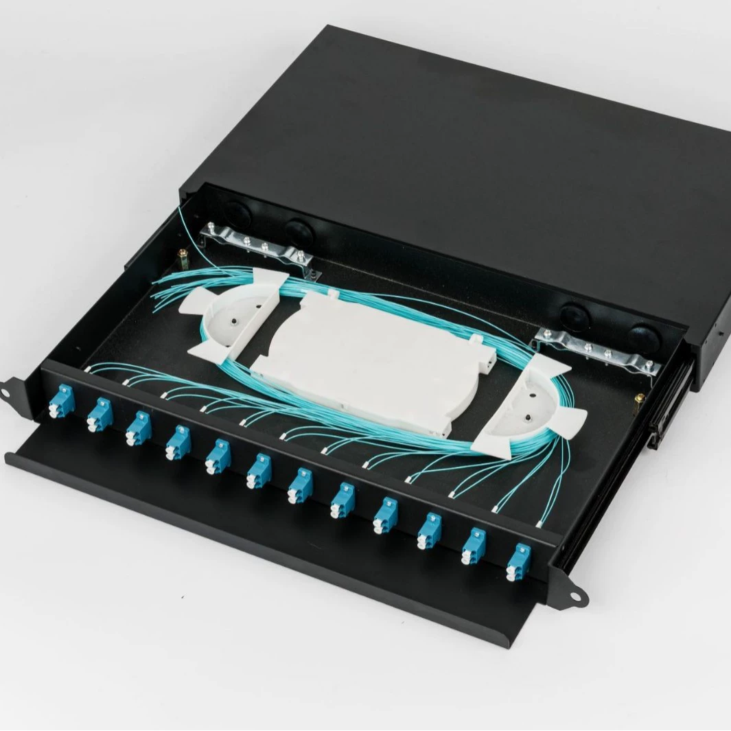 24-портовая выдвижная распределительная рамка без рельсового типа ST, клеммная коробка, 1U, поставка распределительной рамки типа сплиттера