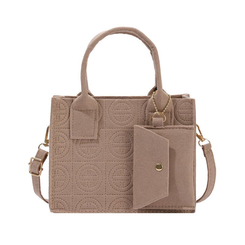 Nuevo este año popular en relieve de dos piezas bolsa de mensajero de moda Estilo occidental fresco bolso de color sólido 2023 Otoño e Invierno