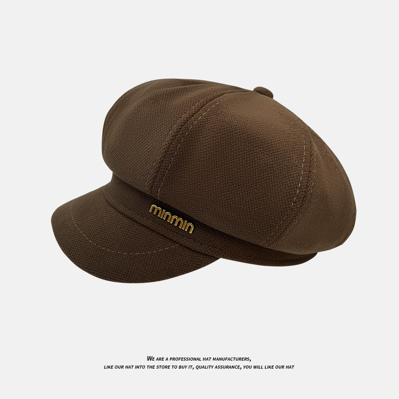 El otoño y el Invierno nueva carta octogonal sombrero de estilo Japonés artístico retro versátil pintor boina grande circunferencia la cabeza tapa enarbolada