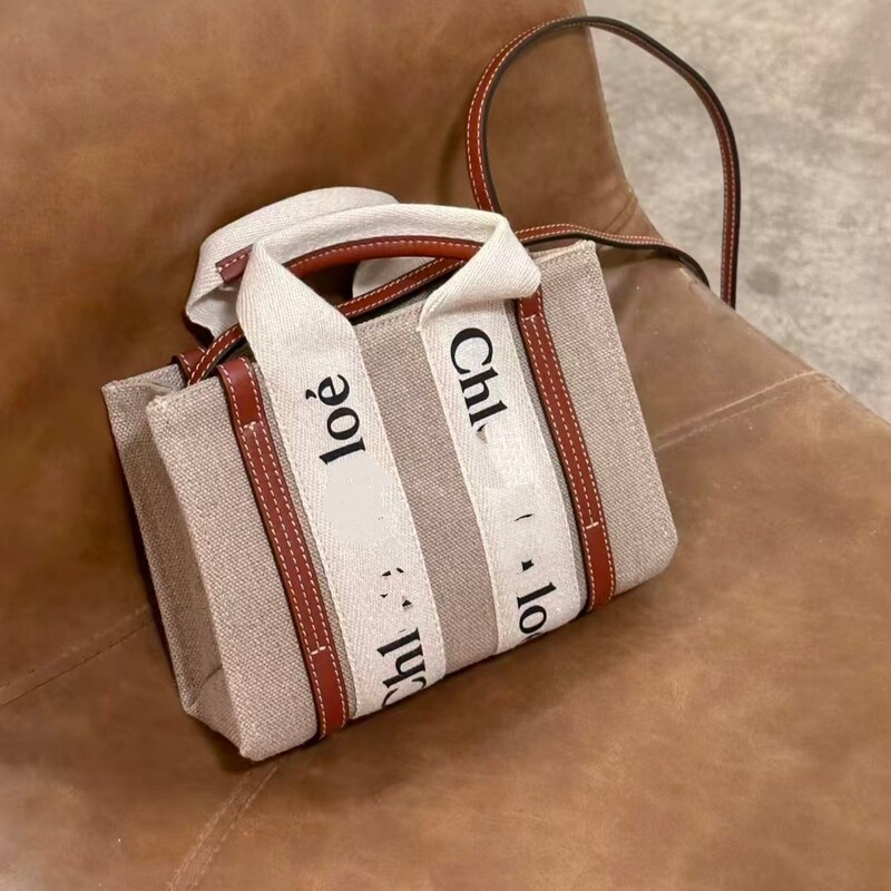 Chloe canvas tote bag, handbag, shoulder bag, crossbody bag for women, versatile, lightweight, large capacity, suitable for commuting in the summer
