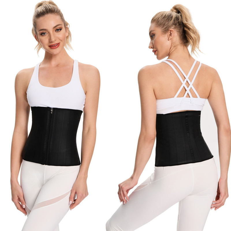 New latex 25 steel bone waist clip waist seal inner wear 3 breasted girdle Amazon AliExpress cross-border supply