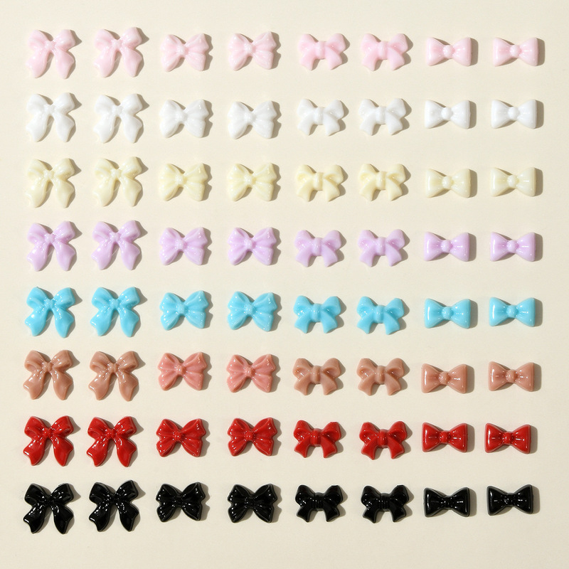 2025 new bow nail jewelry girl three-dimensional color bow bow knot resin accessories materials