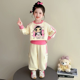 女小童运动套装春秋款2026新款宝宝超好看洋气秋装儿童休闲三件套