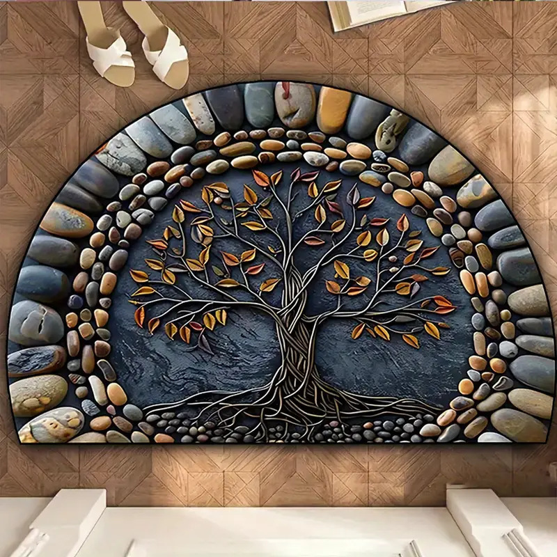 Temu Imitation Stone Pattern Semicircle Floor Mat Entrance Decoration Entrance Floor Mat Bathroom Bathroom Floor Mat Easy Care Floor Mat Temu Imitation Stone Pattern Semicircle Floor Mat Entrance Decoration Entrance Floor Mat Bathroom Bathroom Floor Mat Easy Care Floor Mat