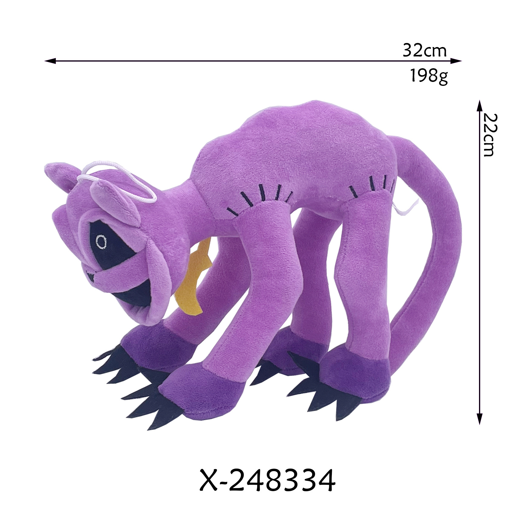 Bobby poppy playtime mutant purple cat smiling critters doll plush toy spot