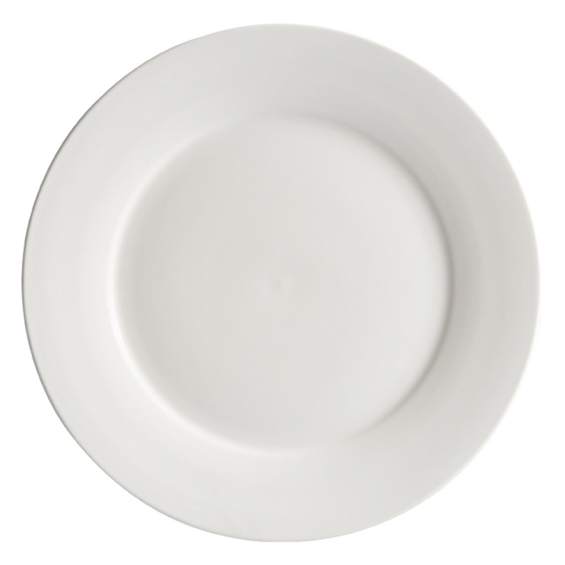 Vajilla de cerámica simple Placa de gran tamaño placa plana blanca placa redonda poco profunda 12 pulgadas restaurante Hotel hogar plato conjunto