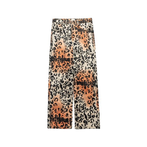 Herren Jeans Mit Leopardenmuster Weite Gerade Passform Locker_voghion.com