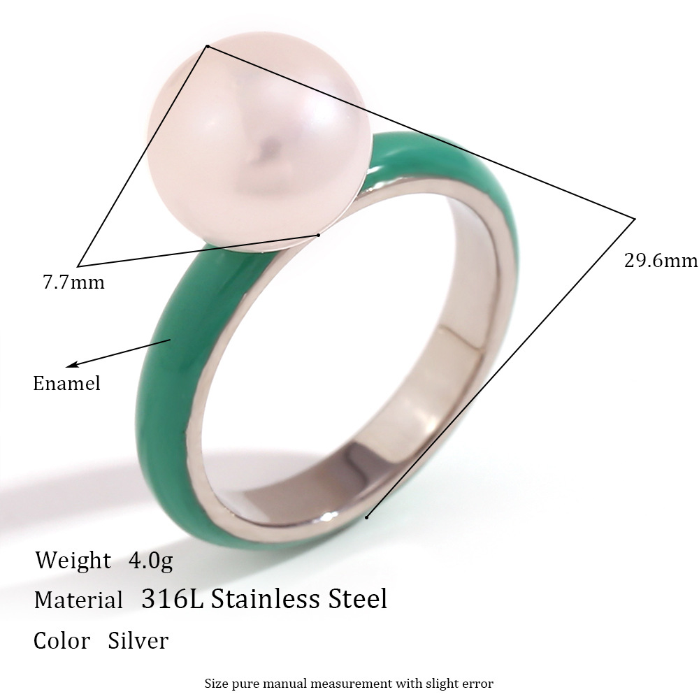 Color Dripping Steamed Bun Bead Ring