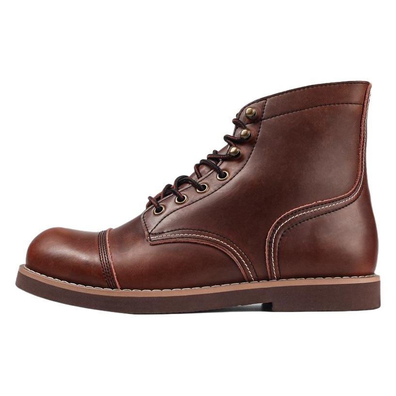 American Retro Cowhide Workwear Men's Boots, Autumn and Winter Oil Wax Leather Military Boots, Trendyy Short Boots, Outdoor Boots for Men 8111