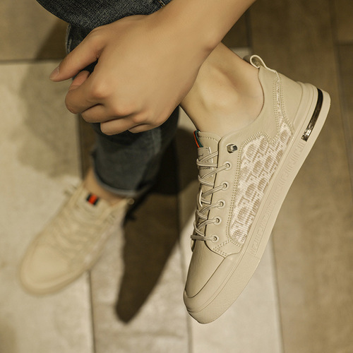 Spring new Korean fashion trend student casual sports shoes  men's low-cut lace-up outer sneakers