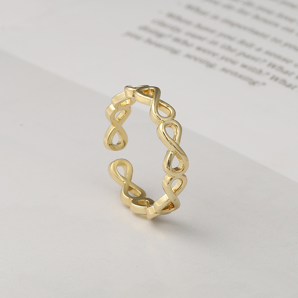 fashion copper plated real gold 8 shape open ring