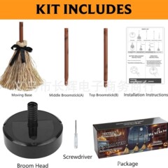 跨境新款Haunted Dancing Broom闹鬼的跳舞扫帚扫把万圣节装饰品