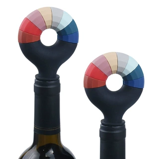 厂家直供Rabbit 2 in 1 2用硅胶酒瓶塞红酒塞酒杯标识wine Charm