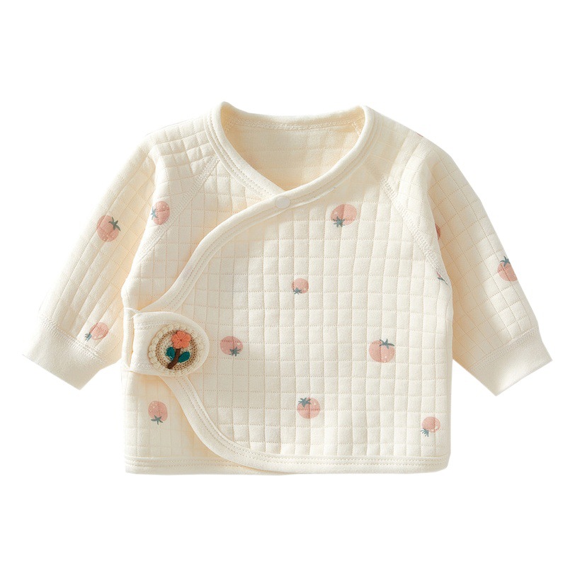 Newborn Baby Half-back Clothes Spring and Autumn 0-March Pure Cotton Class A Winter Boneless Air Cotton Warm Half-back Top