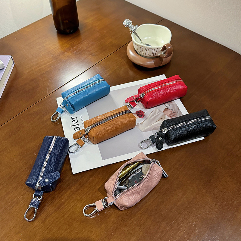 Foreign Trade Zipper Bag Coin Purse Key Holder Leather Storage Pouch Mini Ultra-Light Portable Multifunctional Storage Bag