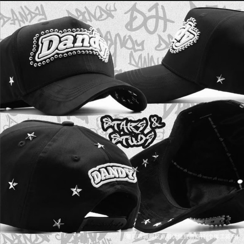 新款DANDY Hats棒球帽字母刺绣嘻哈帽调节帽时尚帽子 D-1|undefined