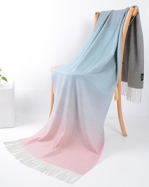 Mongolia Interior nuevo 60 ancho bufandas de cachemira pura otoño y invierno grueso Europa y América color gradiente agua ondulado chal