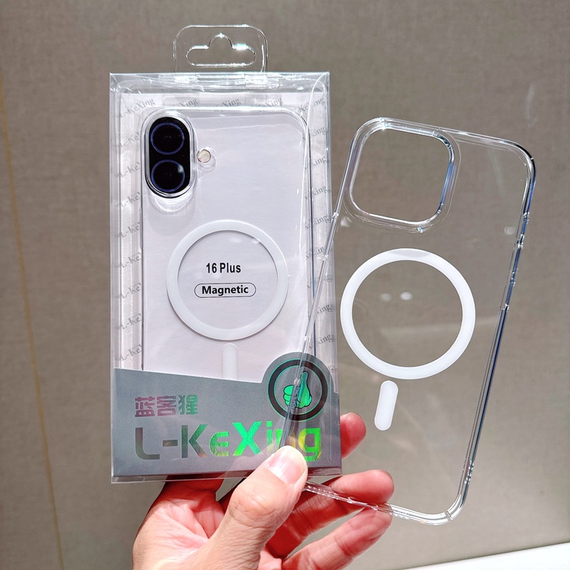 冰透PC适用于iPhone 17Promax手机壳苹果16简约透明磁吸硬壳15壳