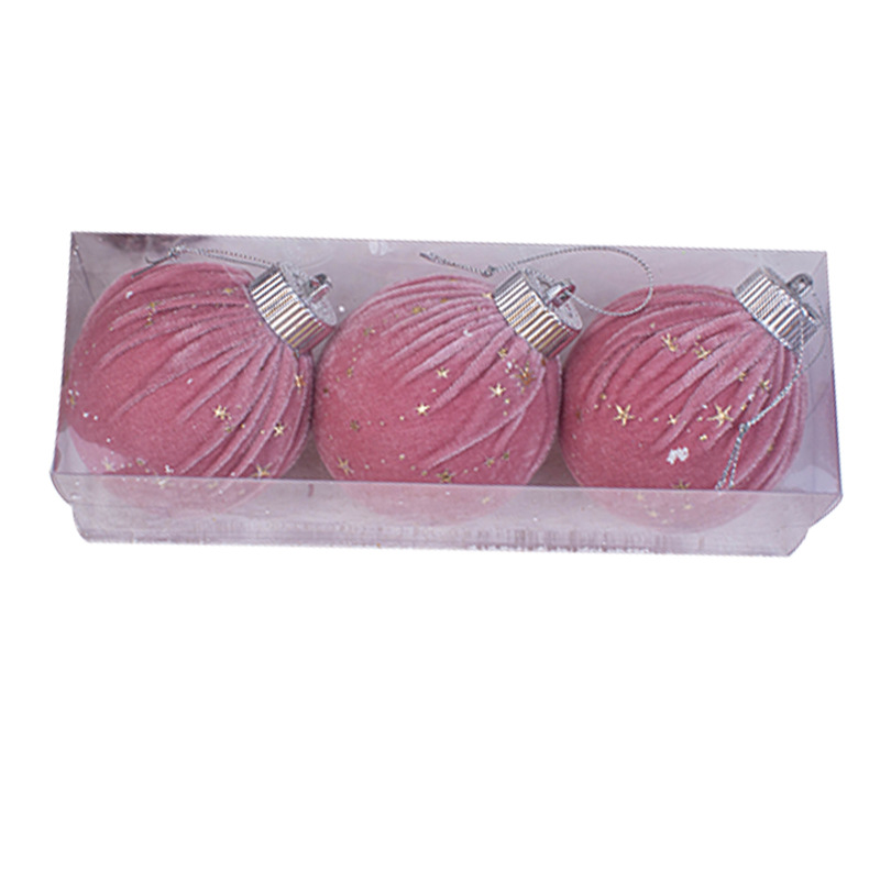 Decoraciones de Navidad personalizadas colgantes de árbol de Navidad 8cm espuma de veludo de oro bolón de Navidad colgantes de Navidad