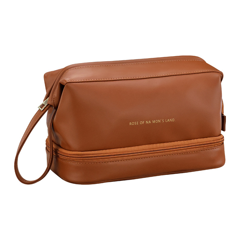 La nueva bolsa de lavado Maillard PU es impermeable y portátil de gran capacidad para damas retro, bolsa de almacenamiento de viaje de alto valor