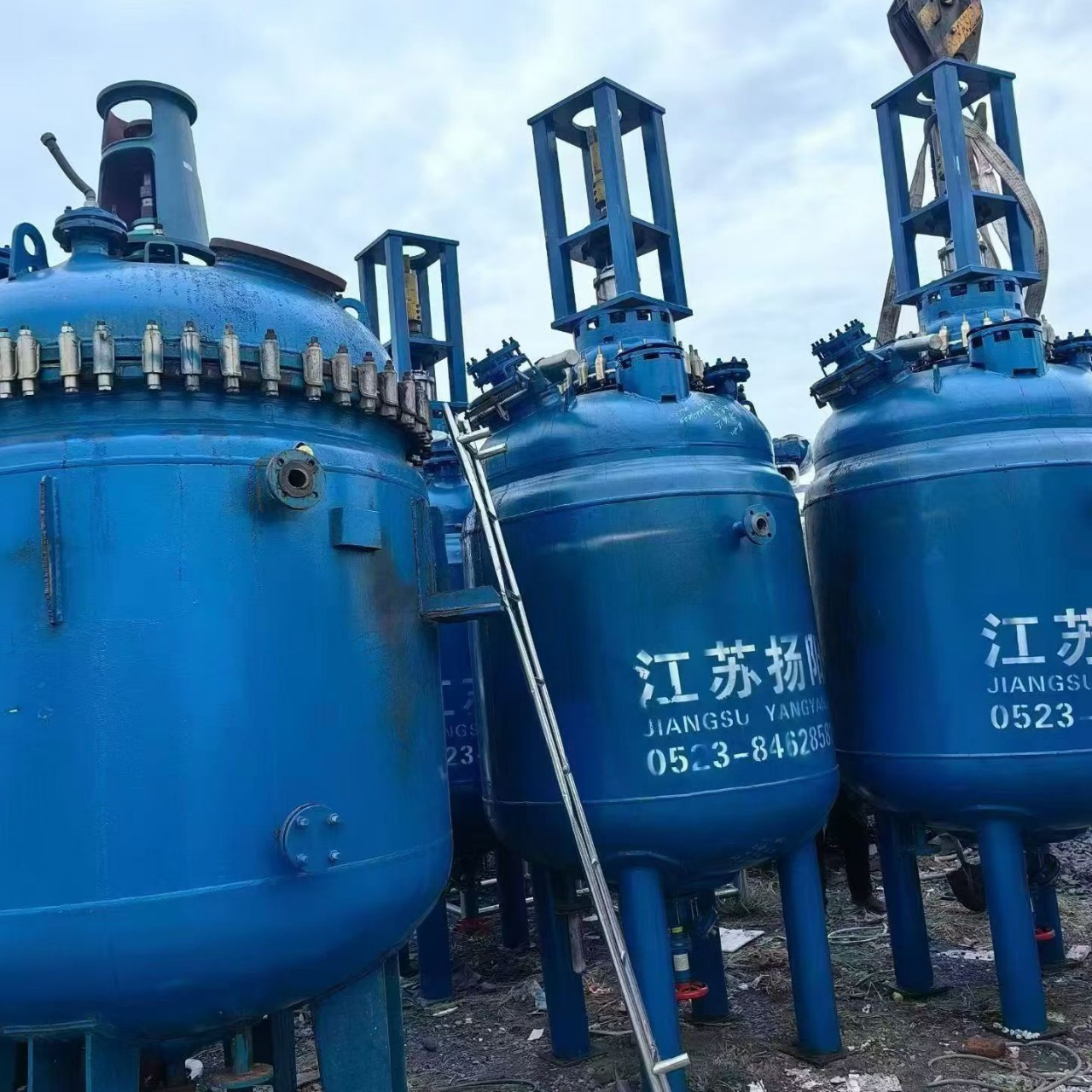 二手2000升3000升江苏扬阳搪瓷反应釜 高压防爆搪玻璃闭式反应釜