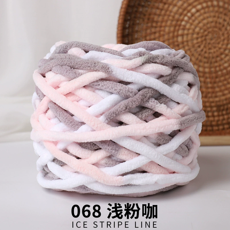Yarn ball 100% polyester, bulky soft DIY scarf yarn, baby colors, 11×11×12 cm