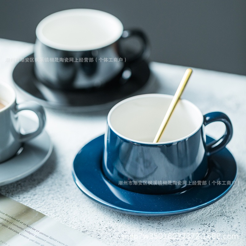 Tazas de café nórdicas, platos de té de la tarde, tazas de café cerámicas, tazas de latte, tazas de té negro, tazas de agua de oficina