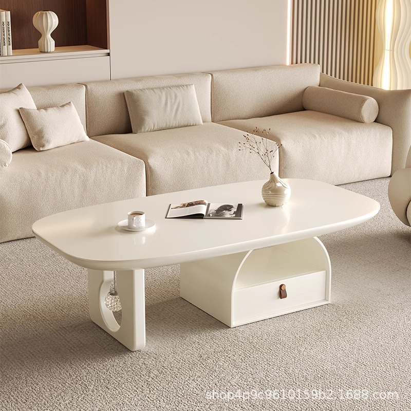 Italiano Medieval Silencioso Viento con lámpara mesa de té sala de estar minimalista pequeño tipo de lujo ligero de alto nivel de sensación de mesa de té creativa doméstica