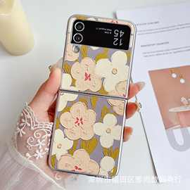 玫瑰花兔子适用三星Galaxy Z Flip3/4代手机壳SUMSUNG折叠屏少女