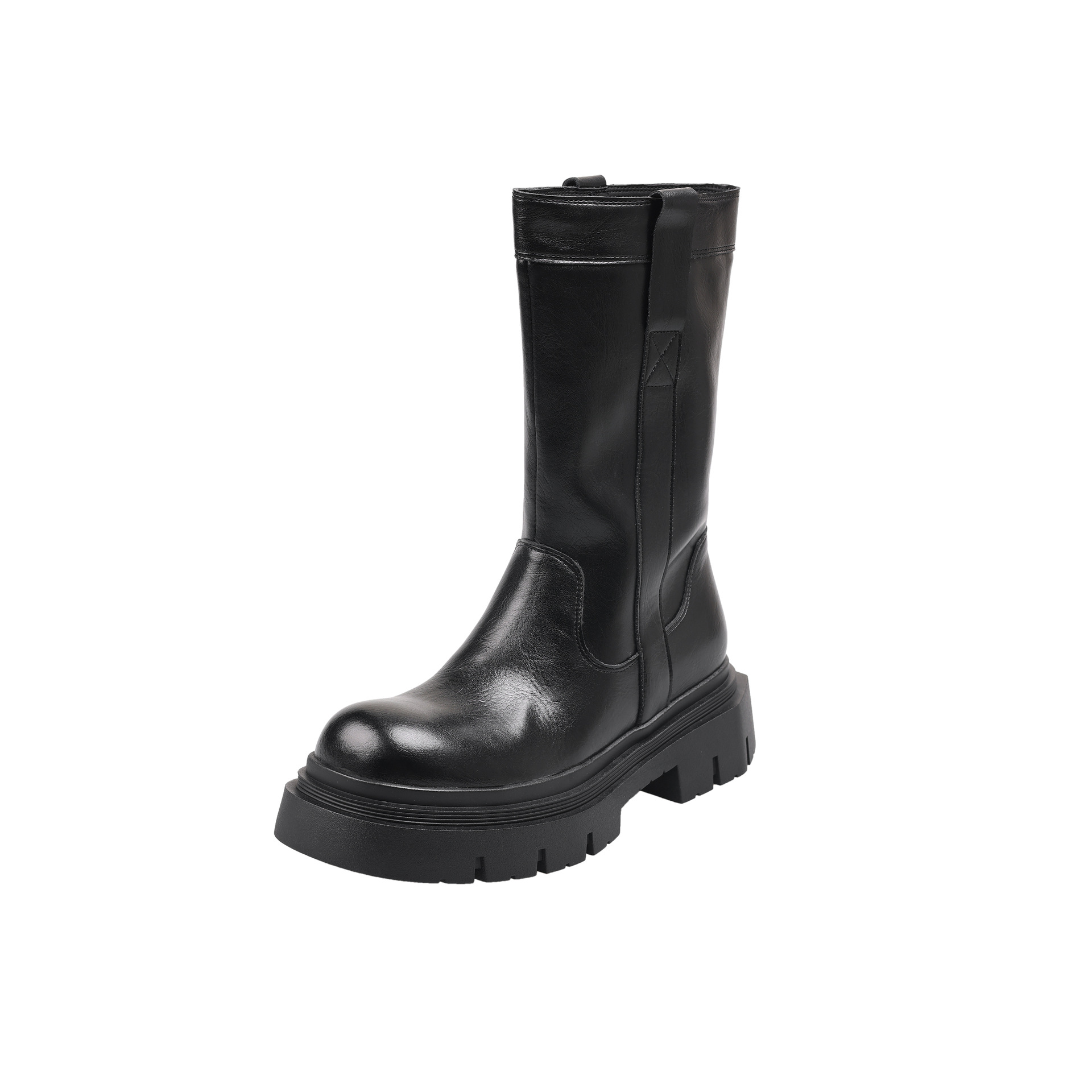 Retro full leather short boots