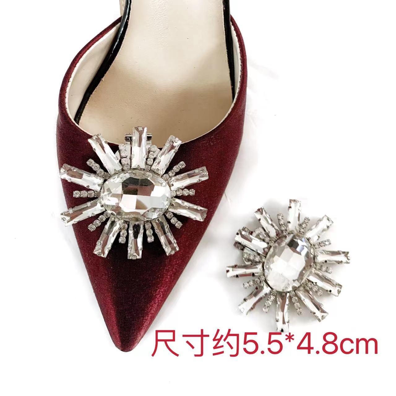 Sandalias extraíbles tacones altos accesorios aleación rhinestone zapatos flor zapato hebilla accesorios superior versátil toe decoraciones