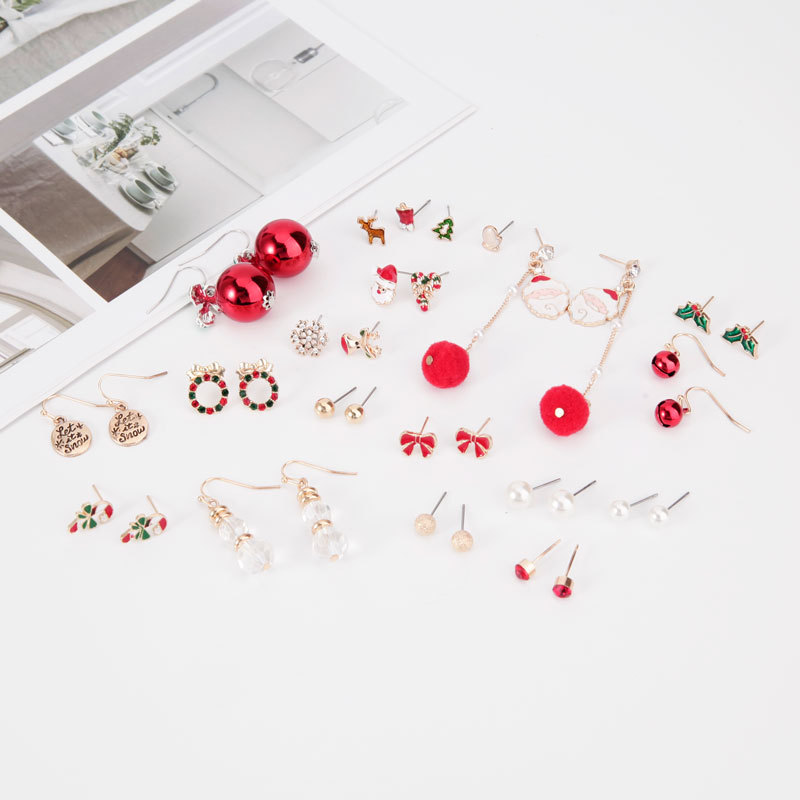 亚马逊圣诞节耳饰 创意款小耳钉耳坠欧美节日礼物耳环女跨境饰品