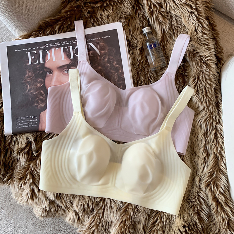 Big chest and small chest underwear women's thin seamless rabbit ears plus size chest contracting breast breast anti-sagging comfortable bra