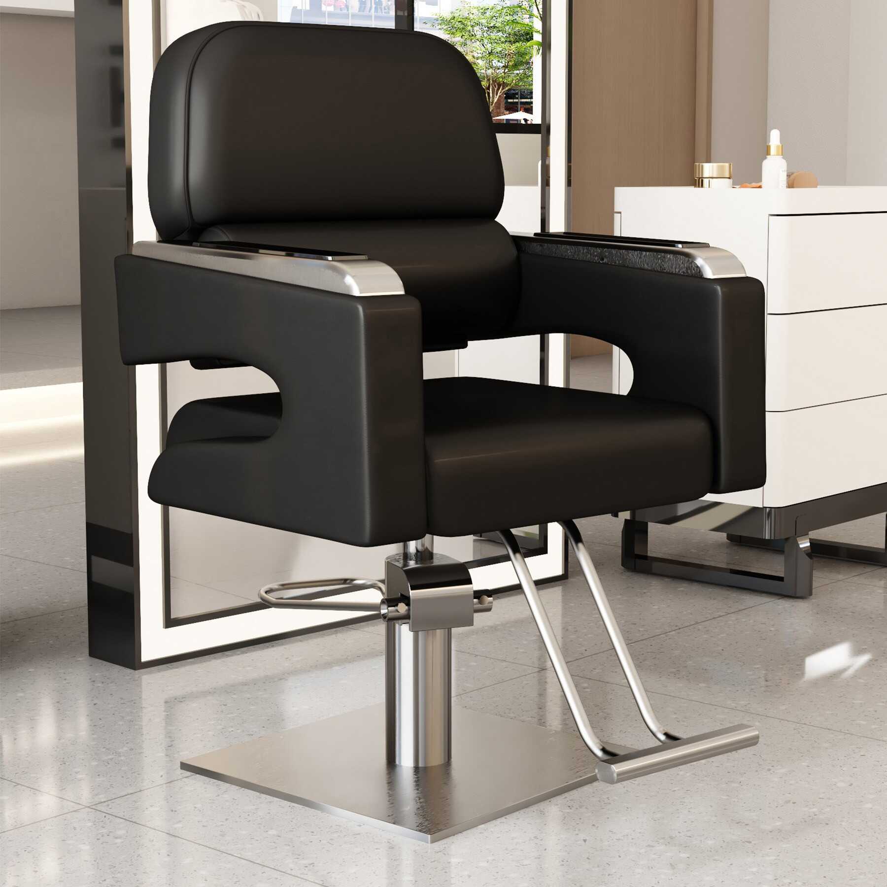 Placa cuadrada de acero inoxidable negra + plateada