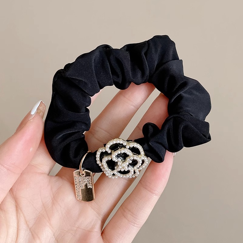 2023 nuevo tocado de cola de caballo alta banda de goma de temperamento Banda de pelo de intestino grueso de Flor Alta elástica diadema duradera lazo de pelo femenino