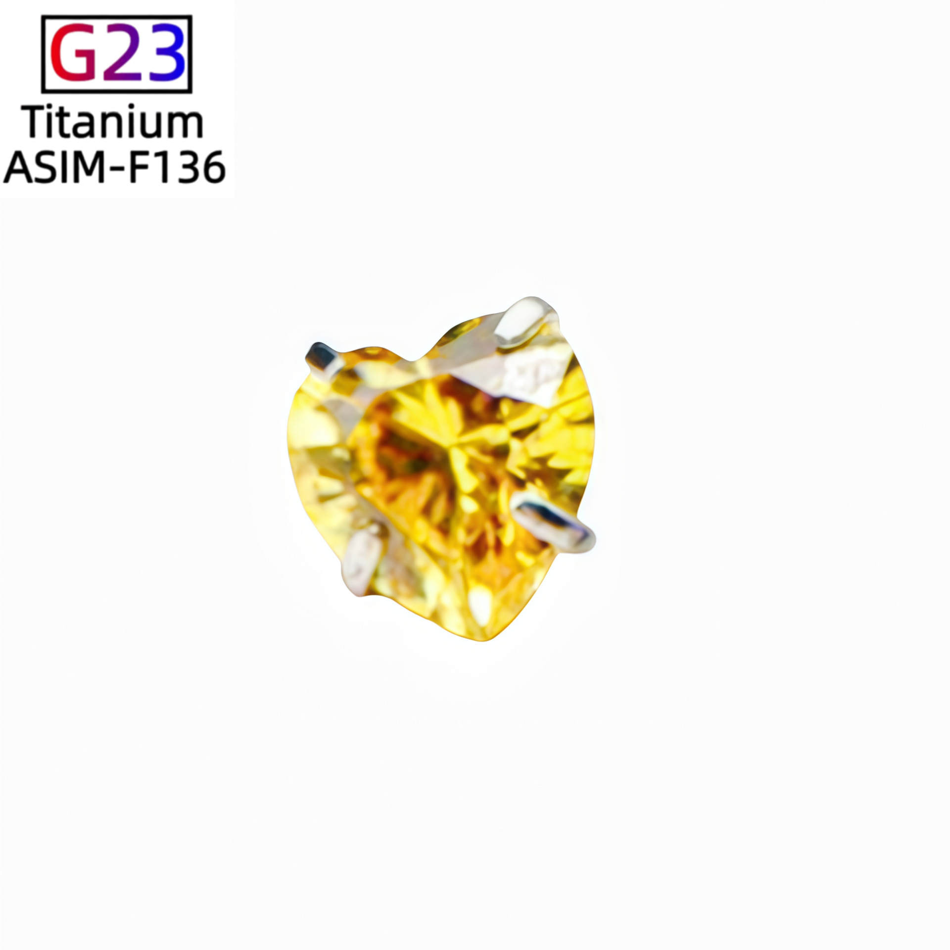 G23 Titanium Earring Heart Zircon Four-Claw Pointed Bottom Ear Bone Nails Lip Eyebrow Nails detail image 8