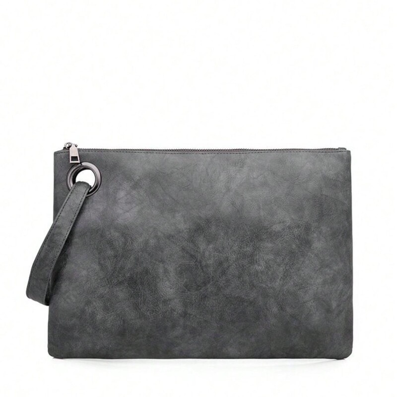 Clearance Sale: Simple Oversized Women's Large Pu Leather Evening Wristlet Handbag