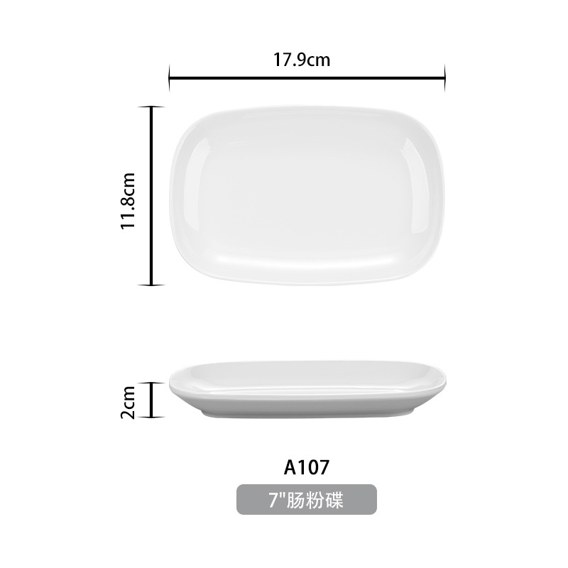 Fábrica directa de platos de polvo de intestino melamina rectangular platos de polvo de intestino porcelana platos de polvo de intestino al por mayor