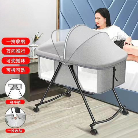 Crib Removable Portable Baby Bed Multifunctional Foldableable Bb Bed European Style Newborn Crib Cradle Bed