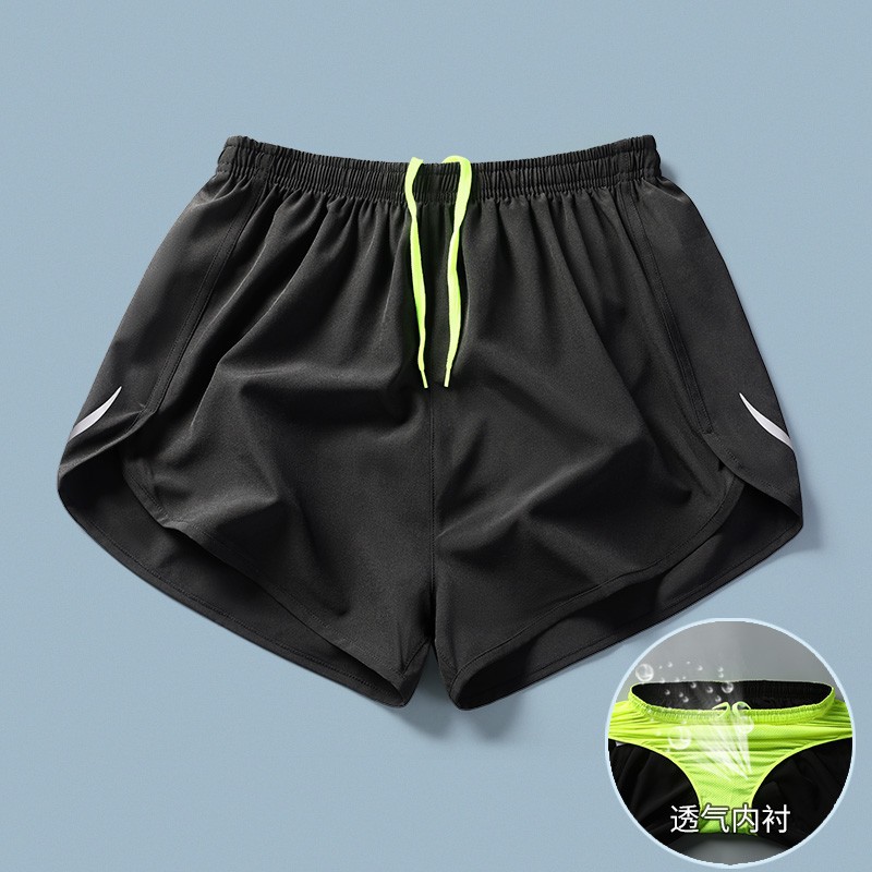Pantalones cortos de atletismo masculinos trajes de entrenamiento de maratón de verano hielo rápido secado pantalones de tres puntos para correr y acondicionarse revestimiento físico