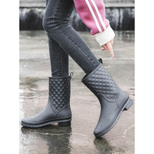 Women's Solid Color Slip on Rain Boots Women Shoes PVC Non